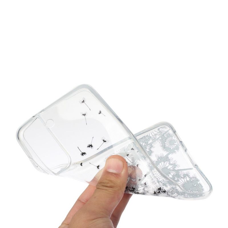 Hülle Samsung Galaxy S21 5G Transparenter Schwarzer Löwenzahn