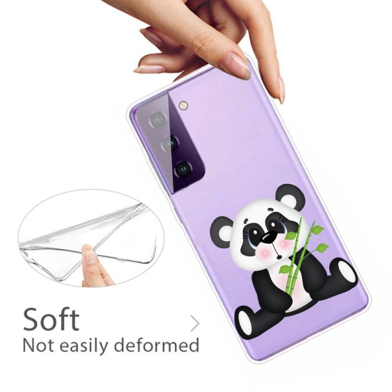 Hülle Samsung Galaxy S21 5G Transparenter Trauriger Panda