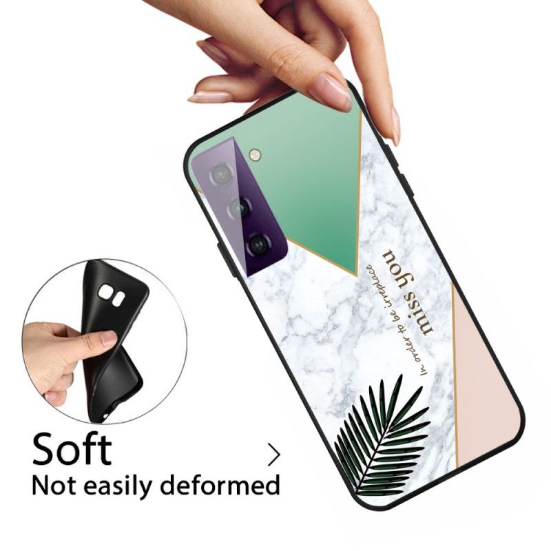 Hülle Samsung Galaxy S21 5G Weiß Stilisierter Marmor