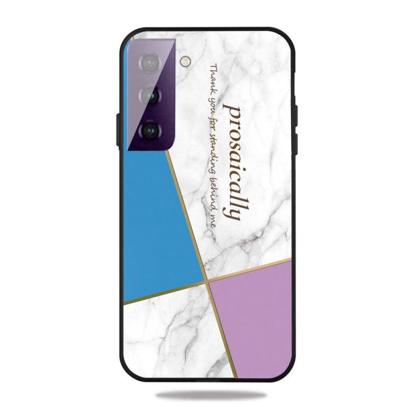 Hülle Samsung Galaxy S21 5G Weiß Stilisierter Marmor