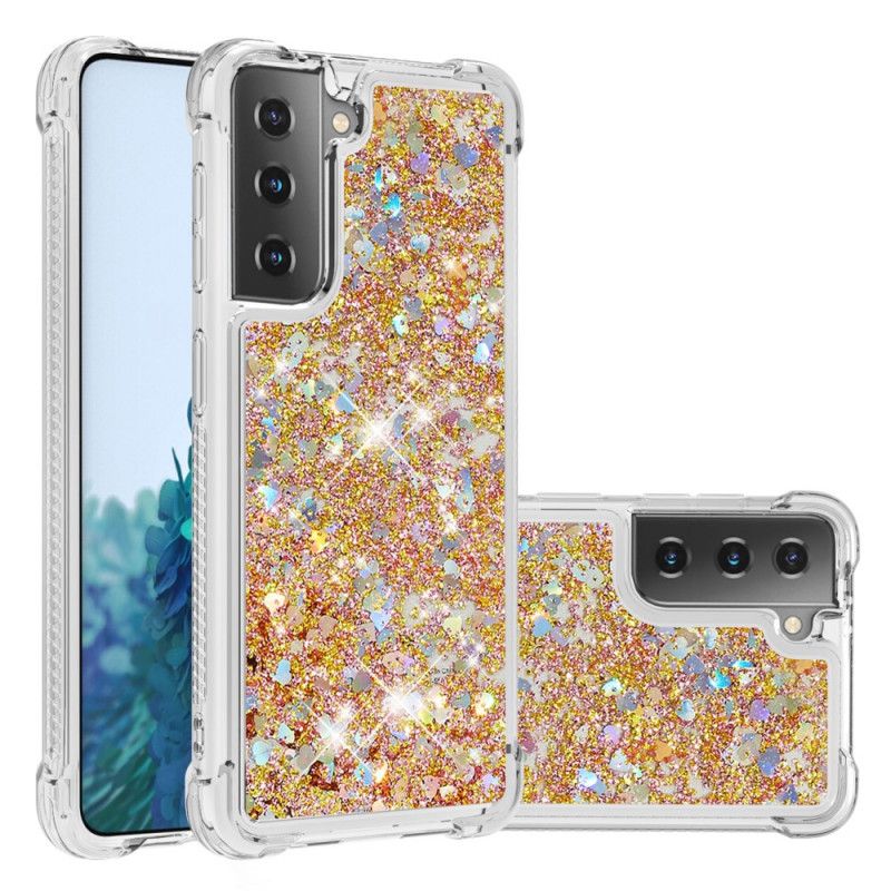 Hülle Samsung Galaxy S21 5G Weiß Wunschglitter