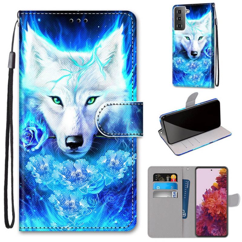 Lederhüllen Für Samsung Galaxy S21 5G Magischer Wolf