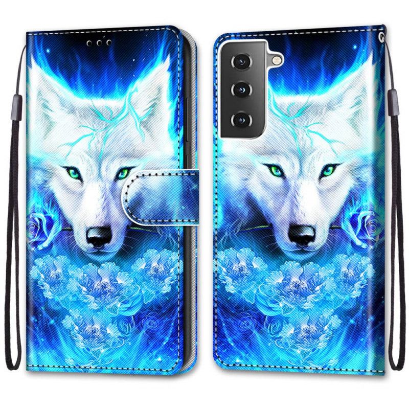 Lederhüllen Für Samsung Galaxy S21 5G Magischer Wolf