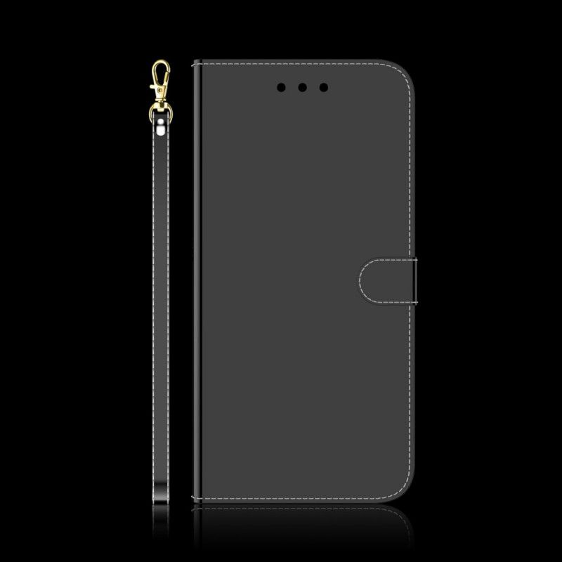 Lederhüllen Für Samsung Galaxy S21 5G Schwarz Spiegelbezug Aus Kunstleder
