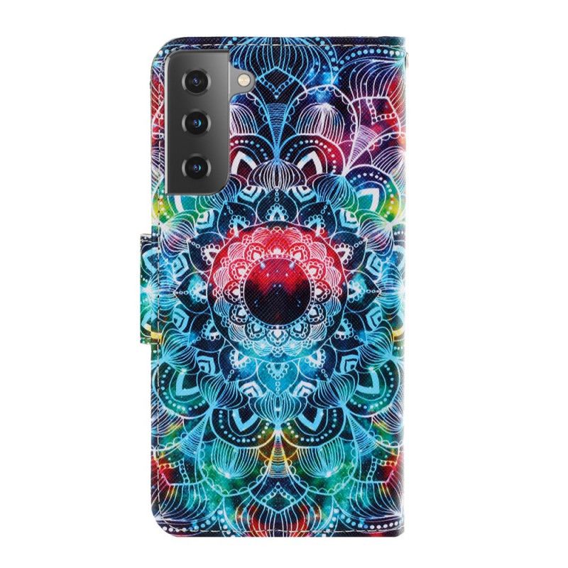 Lederhüllen Samsung Galaxy S21 5G Handyhülle Auffälliges Mandala Mit Tanga