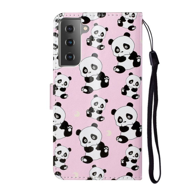 Lederhüllen Samsung Galaxy S21 5G Handyhülle Nur Pandas