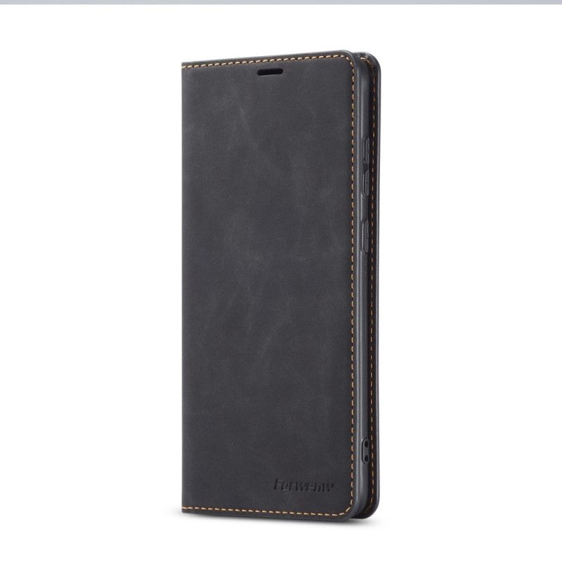 Flip Case Xiaomi Redmi Note 9S / Note 9 Pro Schwarz Forwenw Ledereffekt