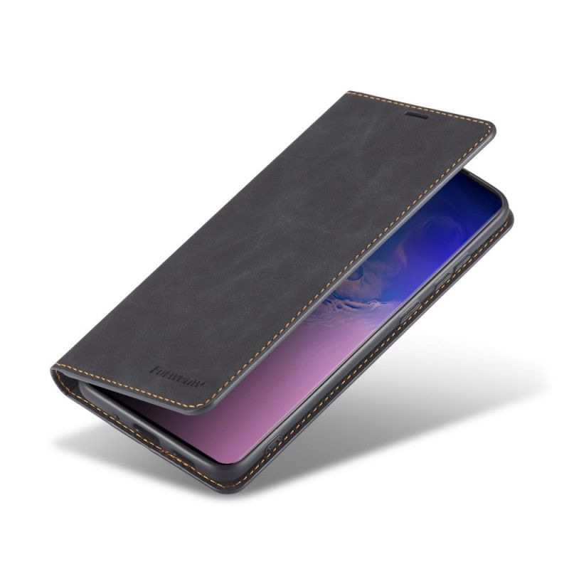 Flip Case Xiaomi Redmi Note 9S / Note 9 Pro Schwarz Forwenw Ledereffekt