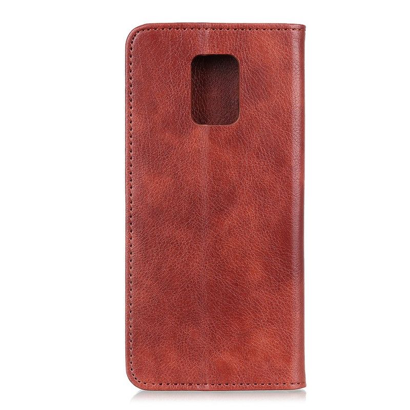 Flip Case Xiaomi Redmi Note 9S / Note 9 Pro Schwarz Handyhülle Elegantes Spaltleder