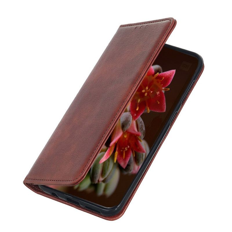 Flip Case Xiaomi Redmi Note 9S / Note 9 Pro Schwarz Handyhülle Elegantes Spaltleder