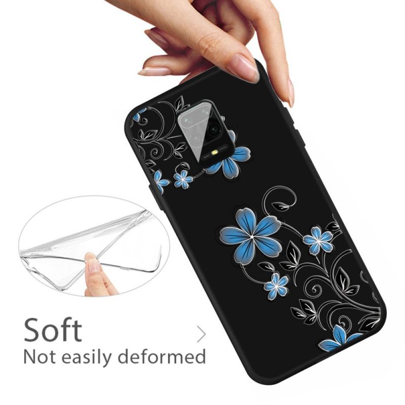 Hülle Xiaomi Redmi Note 9S / Note 9 Pro Blaue Blüten
