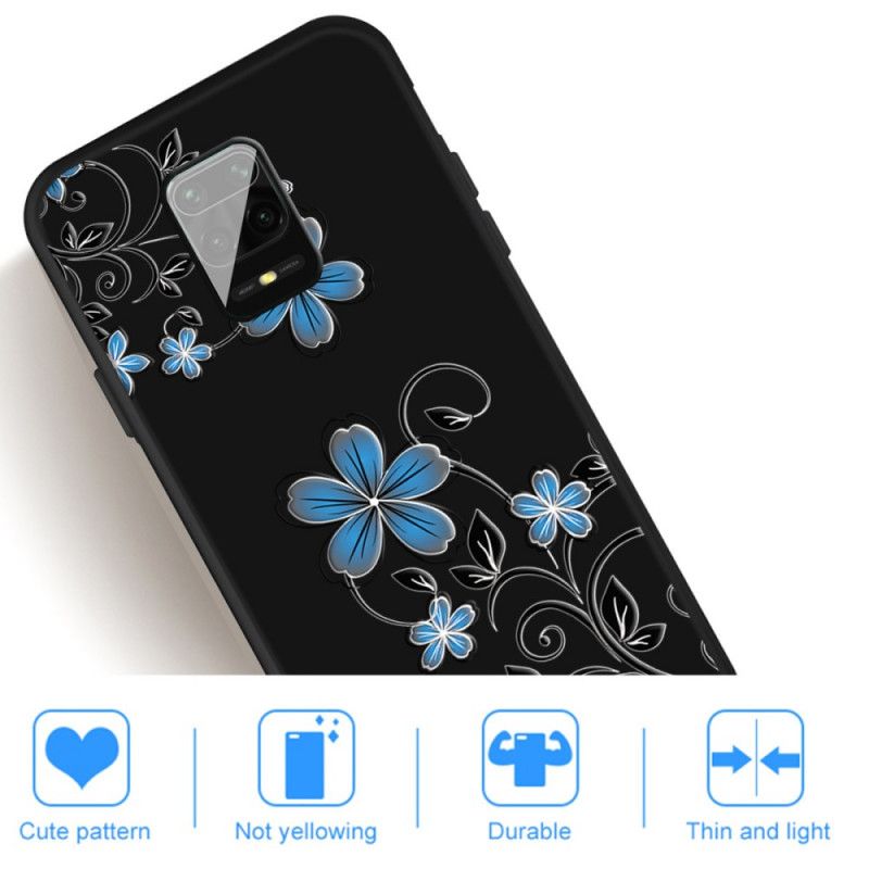 Hülle Xiaomi Redmi Note 9S / Note 9 Pro Blaue Blüten