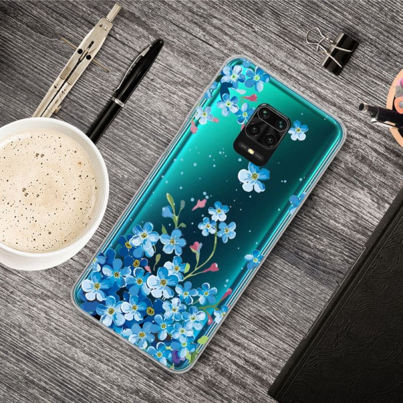 Hülle Xiaomi Redmi Note 9S / Note 9 Pro Blaue Blüten