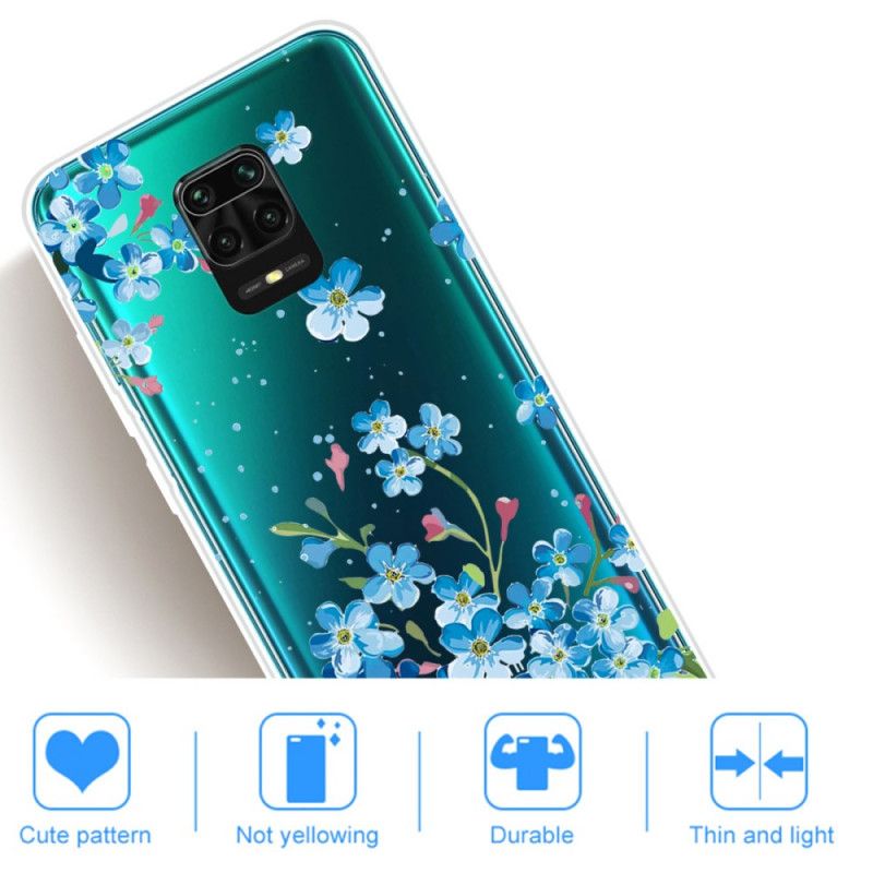 Hülle Xiaomi Redmi Note 9S / Note 9 Pro Blaue Blüten