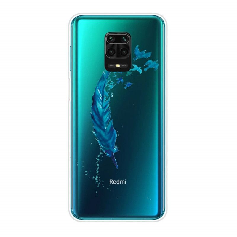 Hülle Xiaomi Redmi Note 9S / Note 9 Pro Handyhülle Schöne Blaue Feder