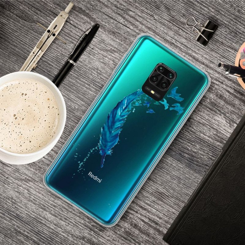 Hülle Xiaomi Redmi Note 9S / Note 9 Pro Handyhülle Schöne Blaue Feder