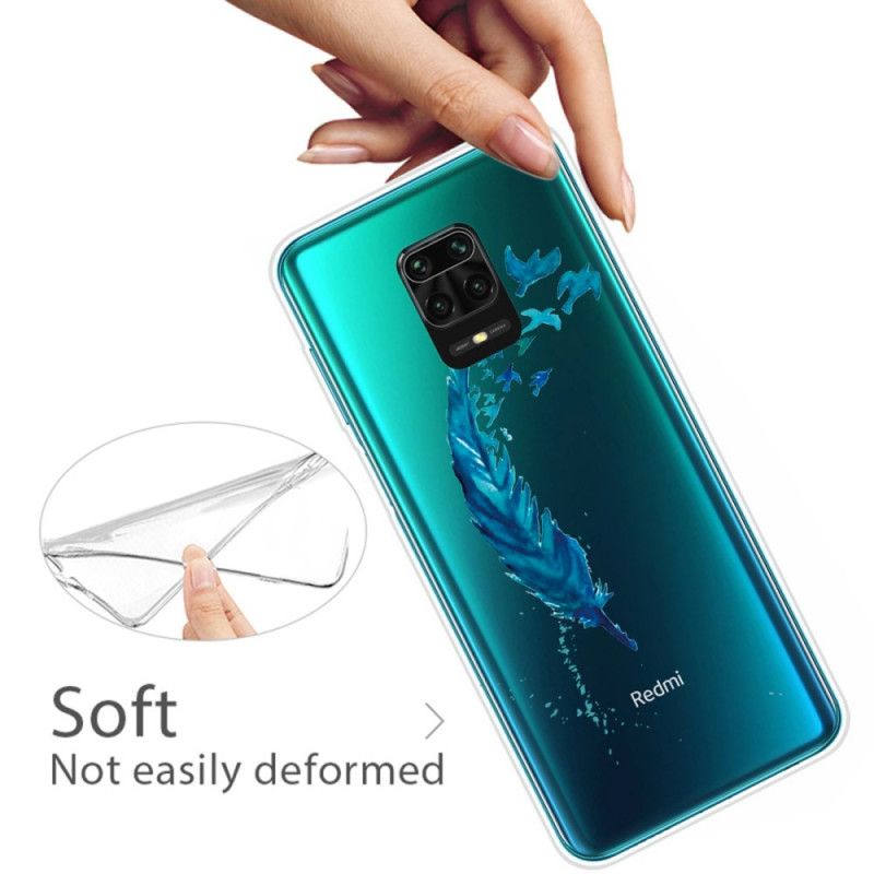 Hülle Xiaomi Redmi Note 9S / Note 9 Pro Handyhülle Schöne Blaue Feder