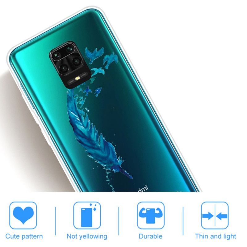 Hülle Xiaomi Redmi Note 9S / Note 9 Pro Handyhülle Schöne Blaue Feder