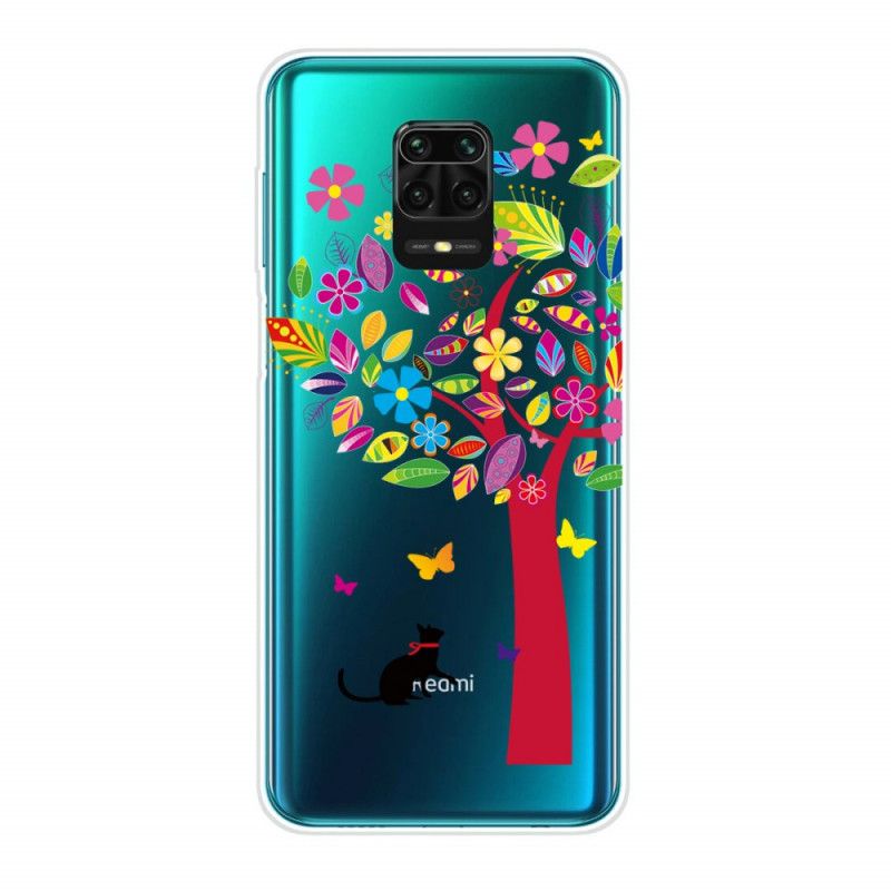 Hülle Xiaomi Redmi Note 9S / Note 9 Pro Katze Unter Dem Farbigen Baum