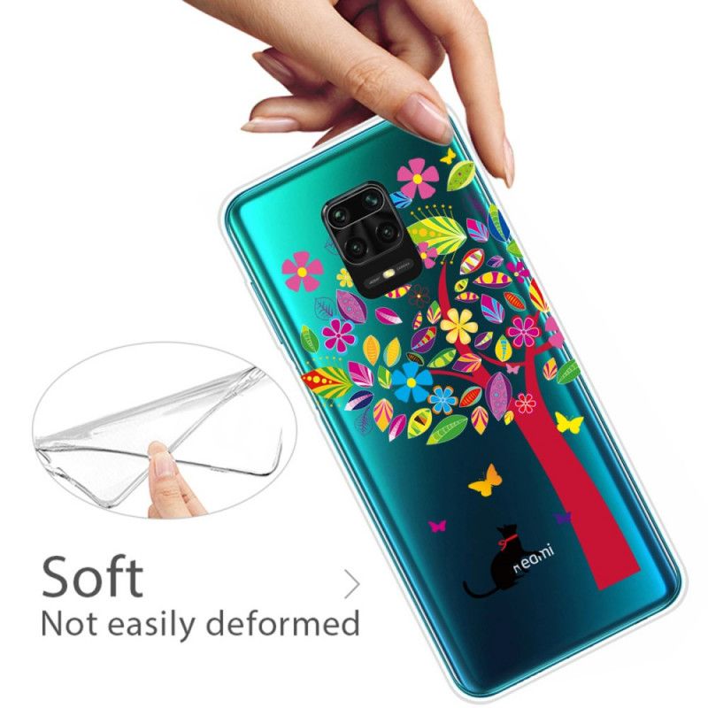 Hülle Xiaomi Redmi Note 9S / Note 9 Pro Katze Unter Dem Farbigen Baum