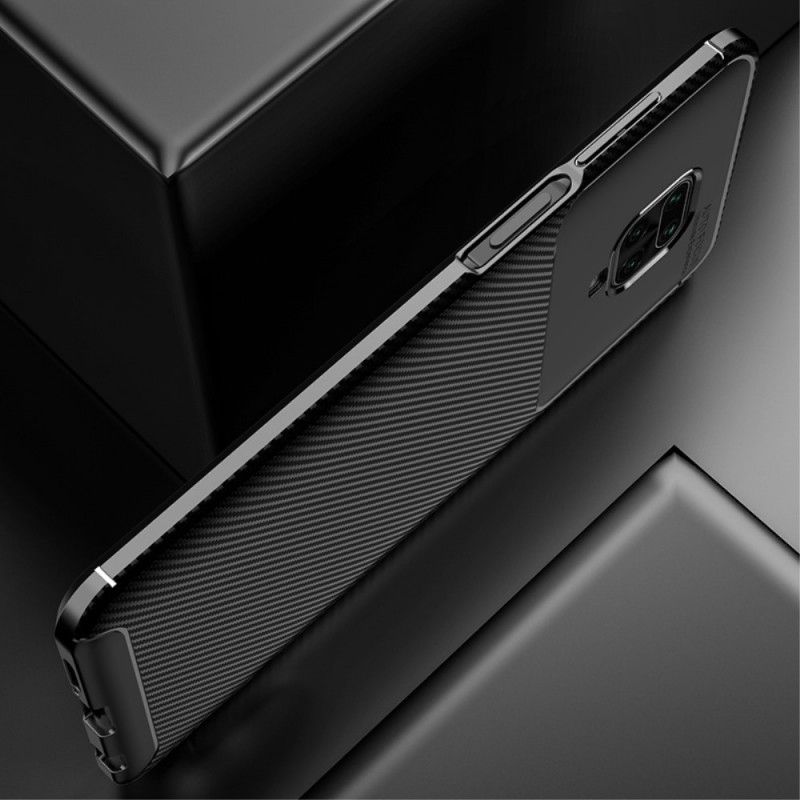Hülle Xiaomi Redmi Note 9S / Note 9 Pro Schwarz Flexible Kohlefasertextur