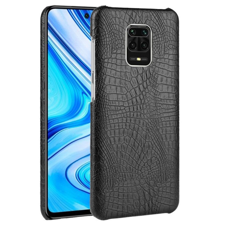 Hülle Xiaomi Redmi Note 9S / Note 9 Pro Schwarz Krokodillederstil