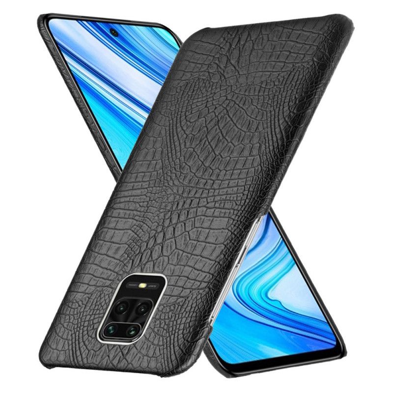 Hülle Xiaomi Redmi Note 9S / Note 9 Pro Schwarz Krokodillederstil