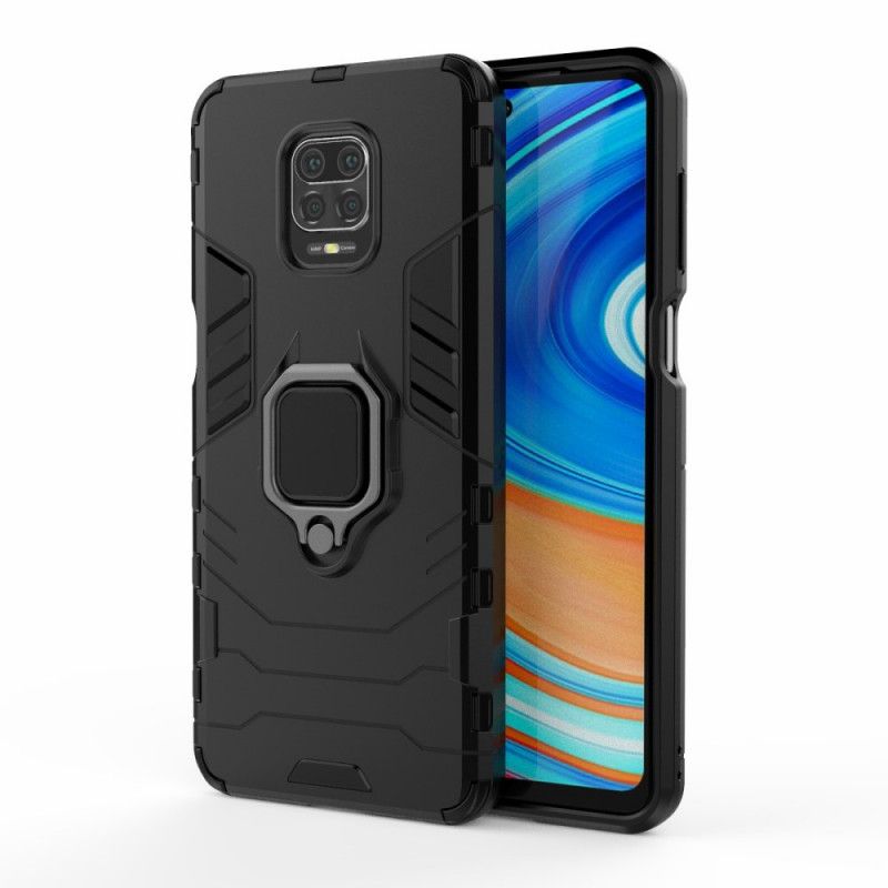 Hülle Xiaomi Redmi Note 9S / Note 9 Pro Schwarz Widerstandsfähiger Ring