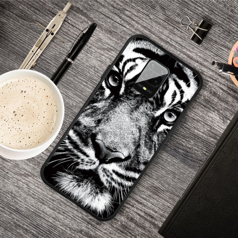 Hülle Xiaomi Redmi Note 9S / Note 9 Pro Schwarzweiss-Tiger