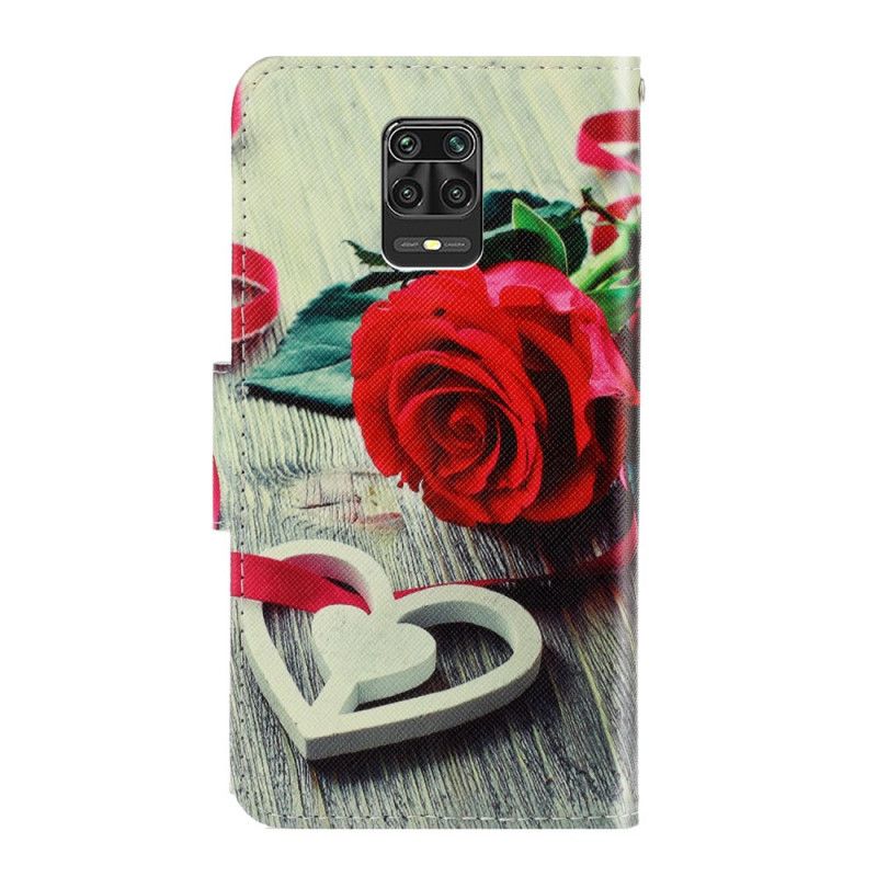 Lederhüllen Für Xiaomi Redmi Note 9S / Note 9 Pro Romantische Rose Mit Tanga