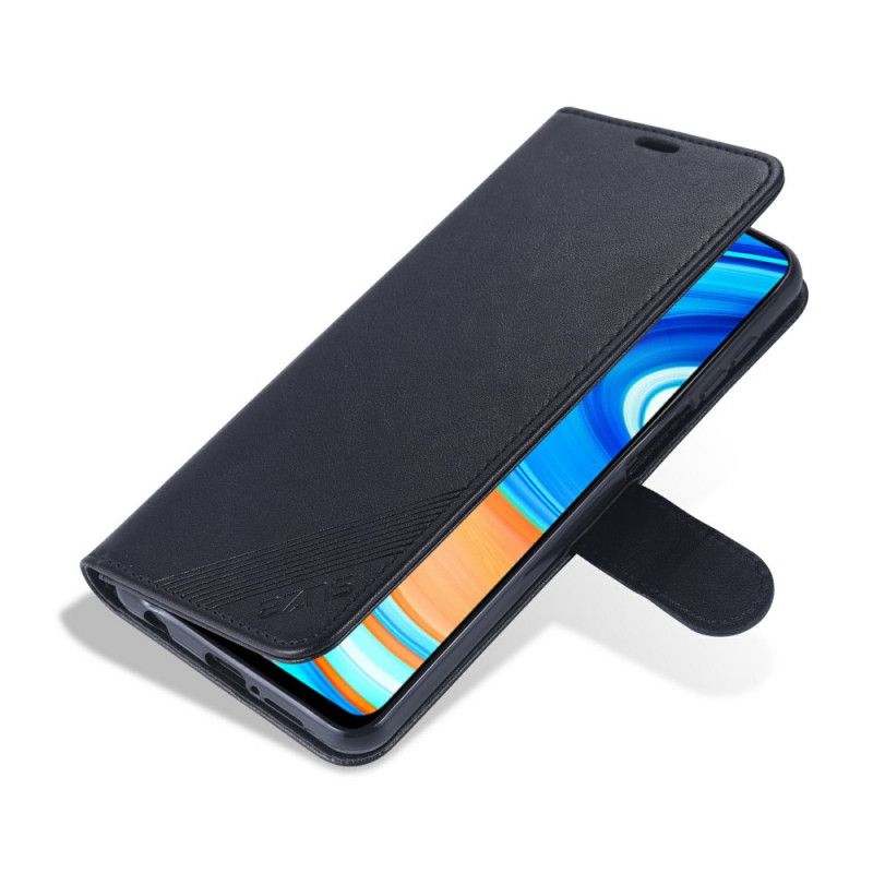 Lederhüllen Für Xiaomi Redmi Note 9S / Note 9 Pro Schwarz Azns Kunstleder