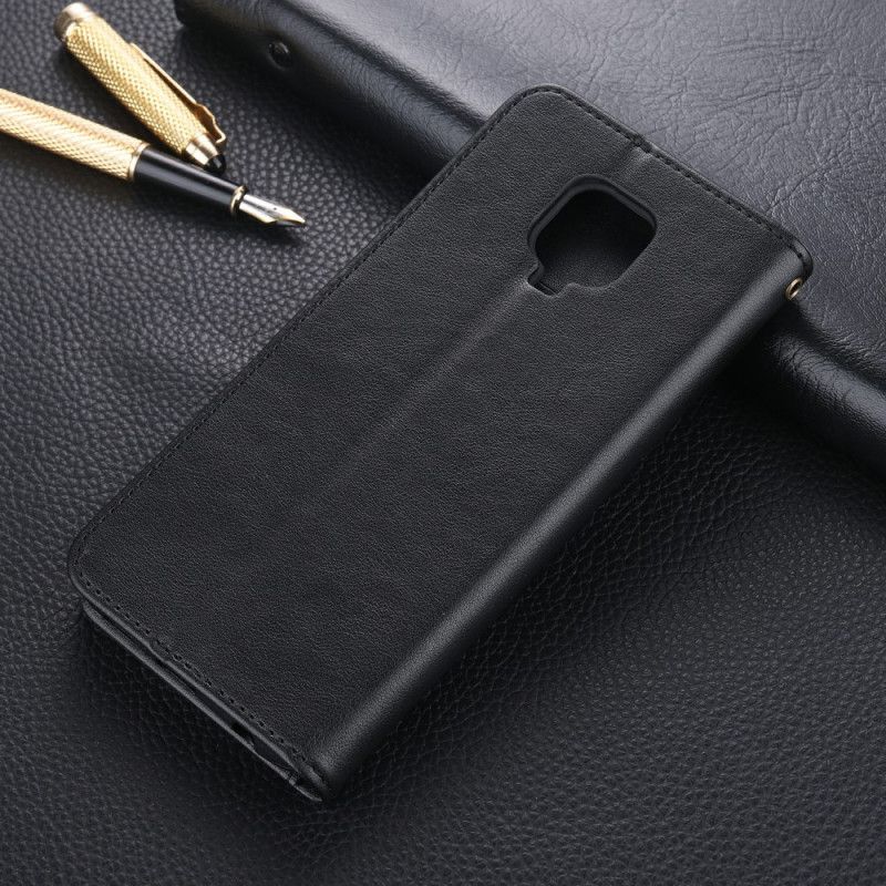 Lederhüllen Für Xiaomi Redmi Note 9S / Note 9 Pro Schwarz Azns Kunstleder