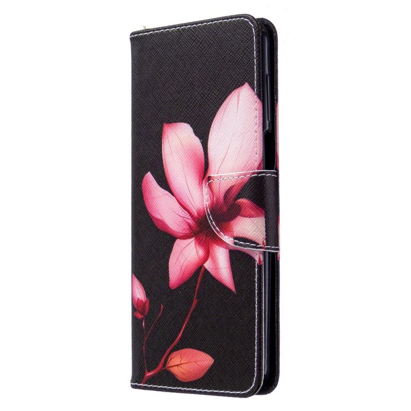 Lederhüllen Xiaomi Redmi Note 9S / Note 9 Pro Handyhülle Rosa Blume