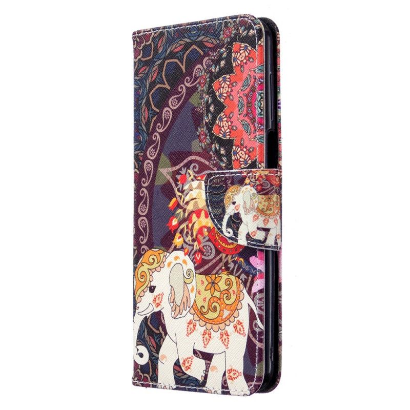 Lederhüllen Xiaomi Redmi Note 9S / Note 9 Pro Indische Elefanten