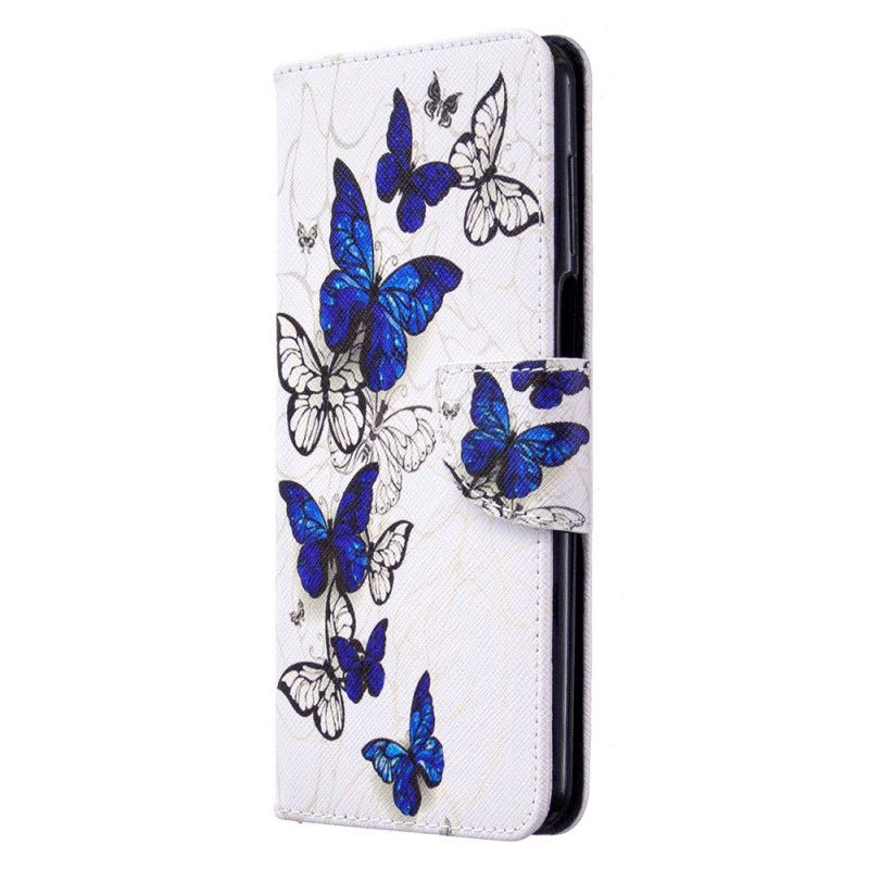 Lederhüllen Xiaomi Redmi Note 9S / Note 9 Pro Schwarz Handyhülle Unglaubliche Schmetterlinge