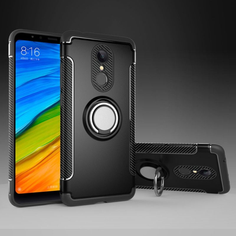 Hülle Für Xiaomi Redmi 5 Schwarz Kohlefaserring