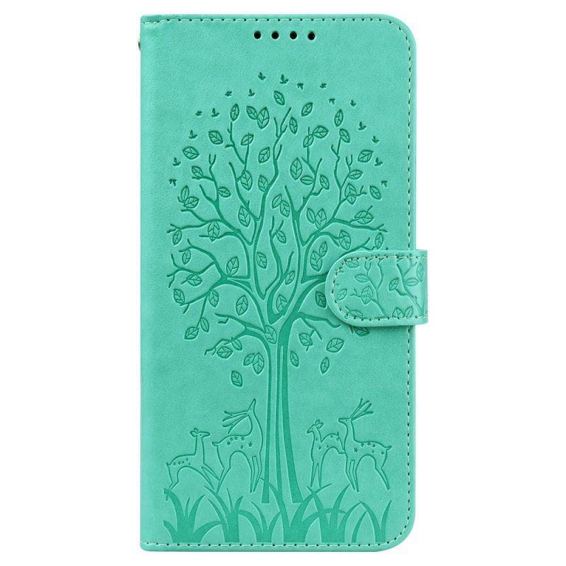 Flip Case Für Poco M4 Pro 5G Baum Und Hirsch