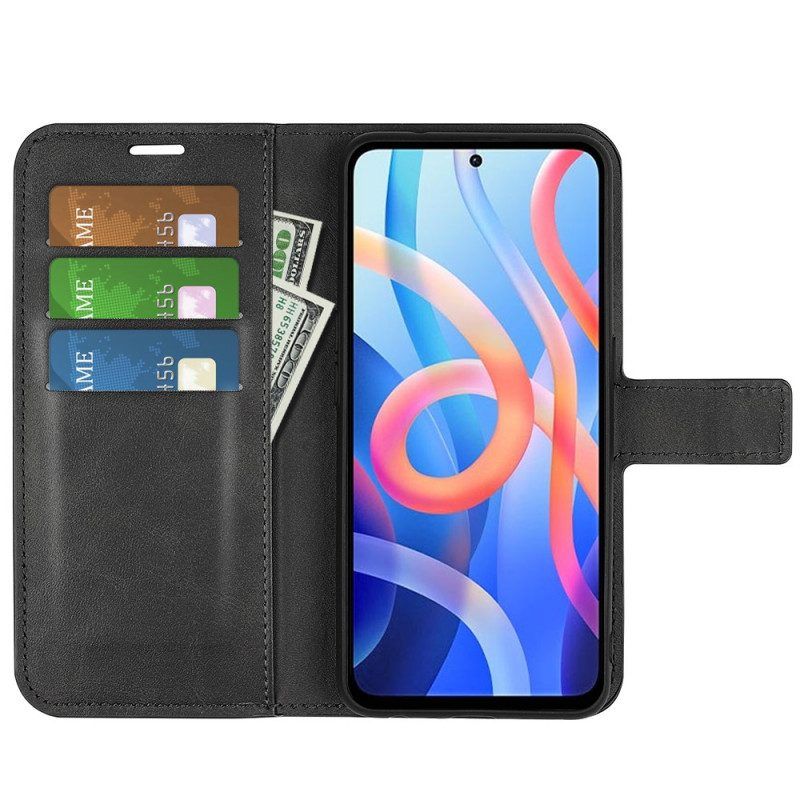 Flip Case Für Poco M4 Pro 5G Kunstleder-design Plus