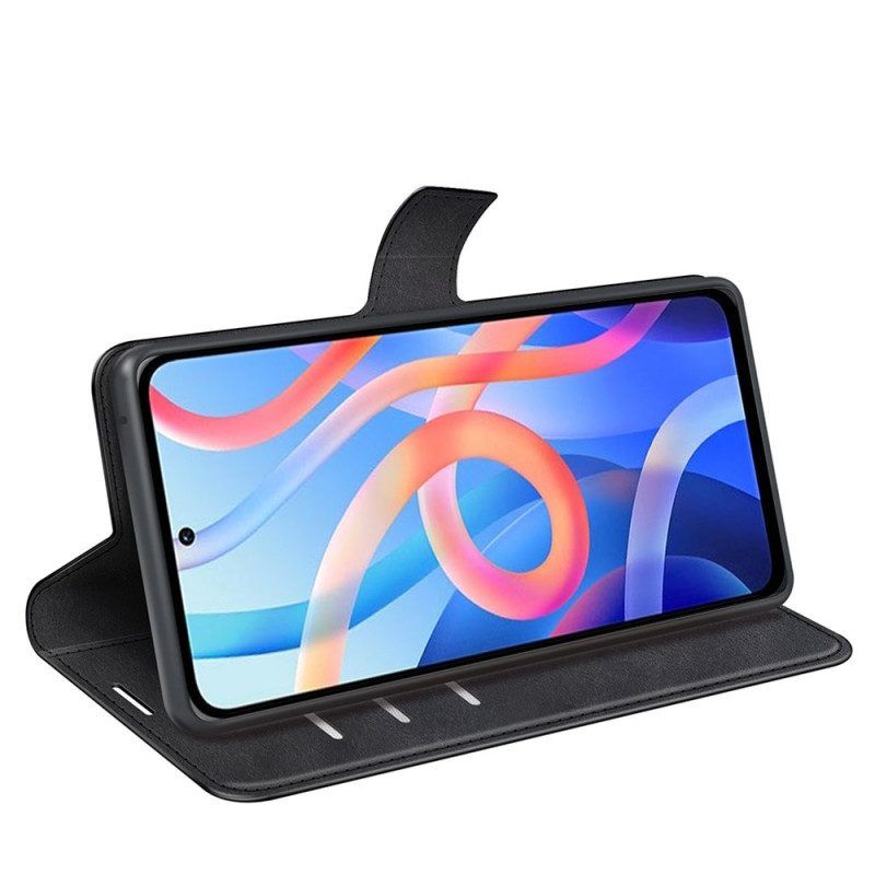 Flip Case Für Poco M4 Pro 5G Kunstleder-design Plus