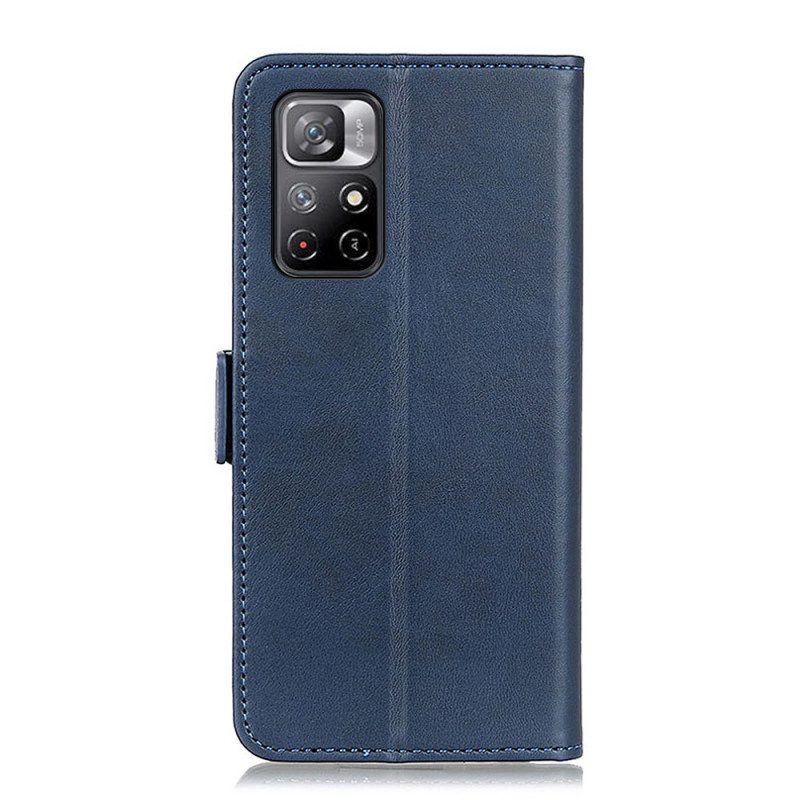 Lederhüllen Für Poco M4 Pro 5G Flip Case Doppelte Klappe