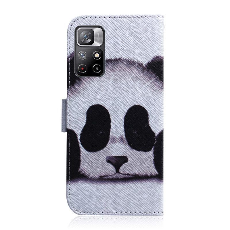 Lederhüllen Für Poco M4 Pro 5G Panda-gesicht