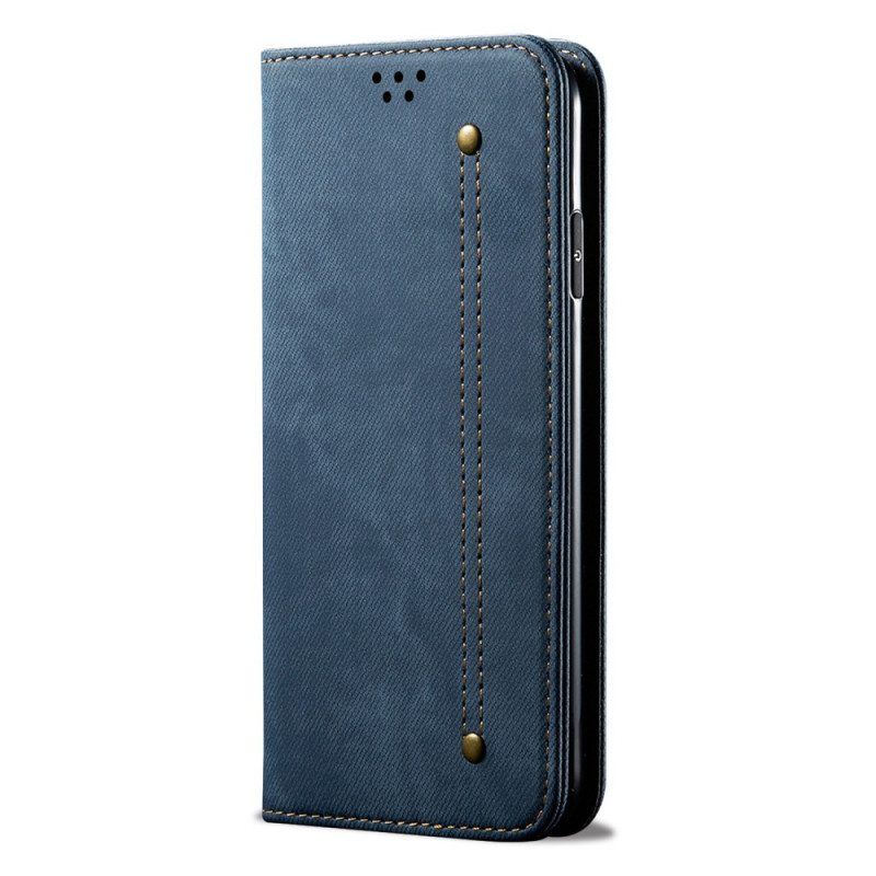 Schutzhülle Für Poco M4 Pro 5G Flip Case Denim-stoff