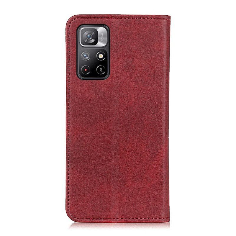 Schutzhülle Für Poco M4 Pro 5G Flip Case Spaltleder