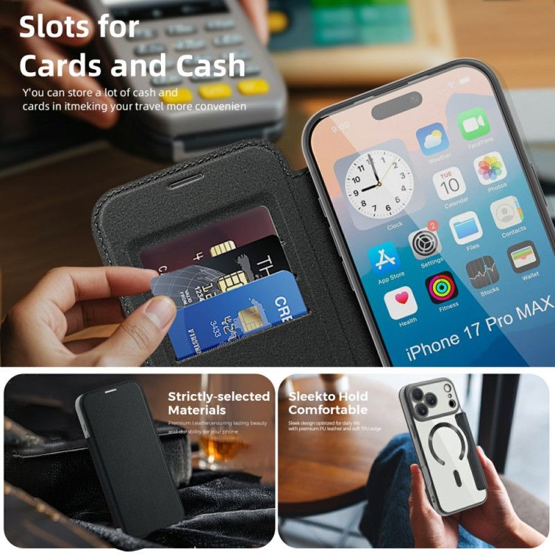 Flip Case Für iPhone 17 Pro Magsafe-kompatibel Mit Rfid-blockierung