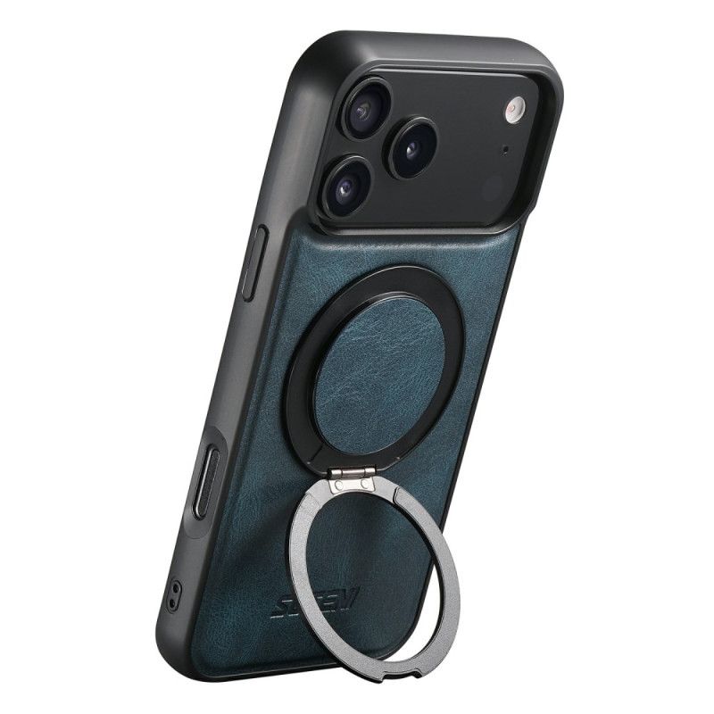 Hülle Für iPhone 17 Pro Magsafe-kompatibles Modell In Gewachster Lederoptik Mit Drehbarer Halterung