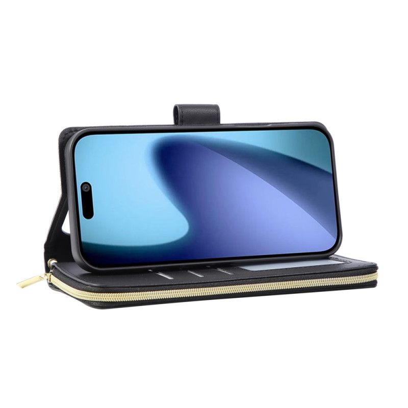 Lederhüllen Für iPhone 17 Pro Monochromer Riemen