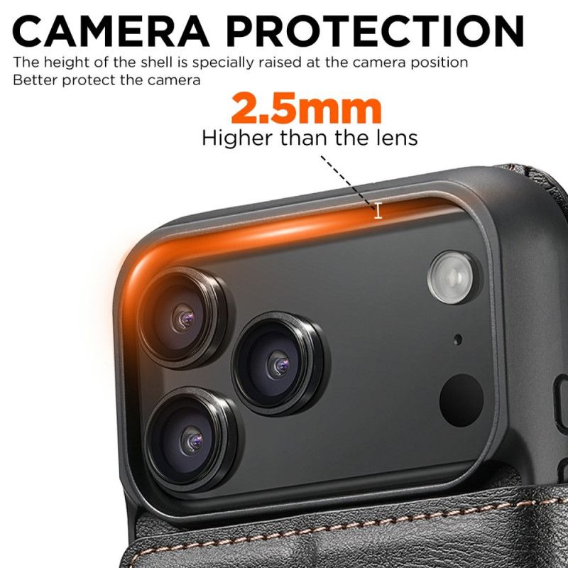 Lederhüllen iPhone 17 Pro Handyhülle Magsafe Zweifarbige Abnehmbare Hülle