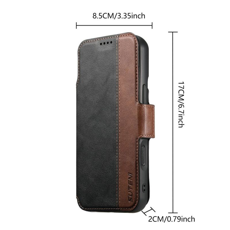 Lederhüllen iPhone 17 Pro Handyhülle Magsafe Zweifarbige Abnehmbare Hülle