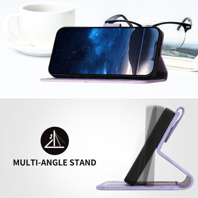 Lederhüllen Xiaomi Redmi Note 14 Pro 4g Geometrisches Muster Mit Riemen