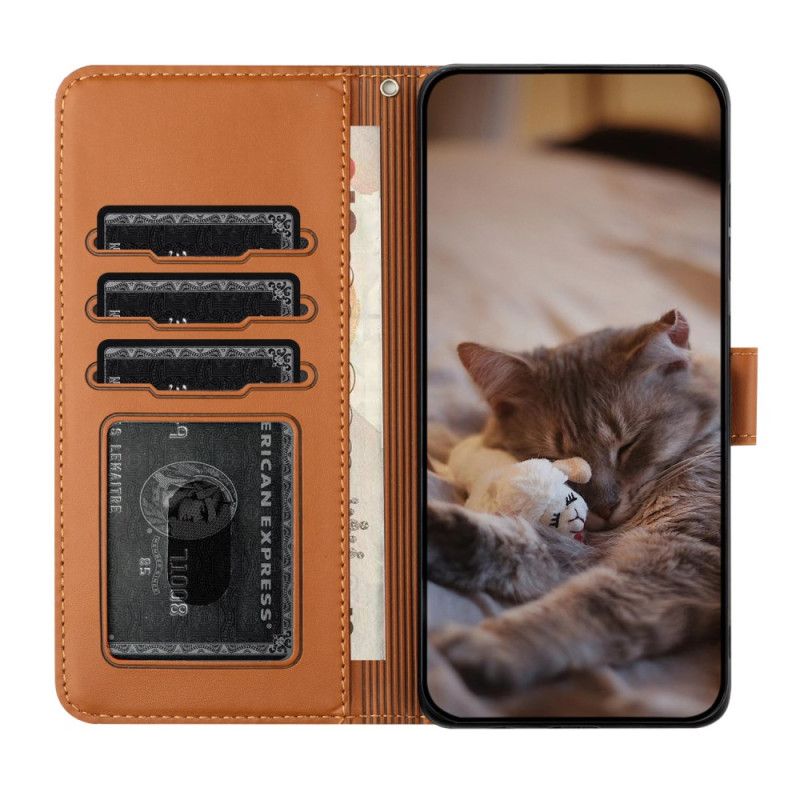 Lederhüllen Xiaomi Redmi Note 14 Pro 4g Handyhülle Katzenmotiv Mit Riemen